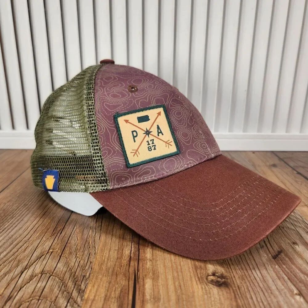 Cirque Mountain Apparel Pennsylvania 1787 Snapback Trucker Hat Cap Green Purple